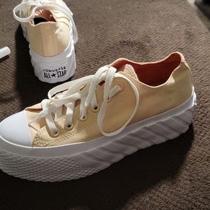 Converse Chuck Taylor OX Lift 2X Platform Sneaker Light Twine Sz 7.5 US